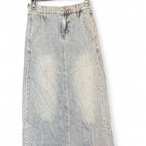 PTCL Ethical Clothing Light Wash Denim Midi Skirt Size 25